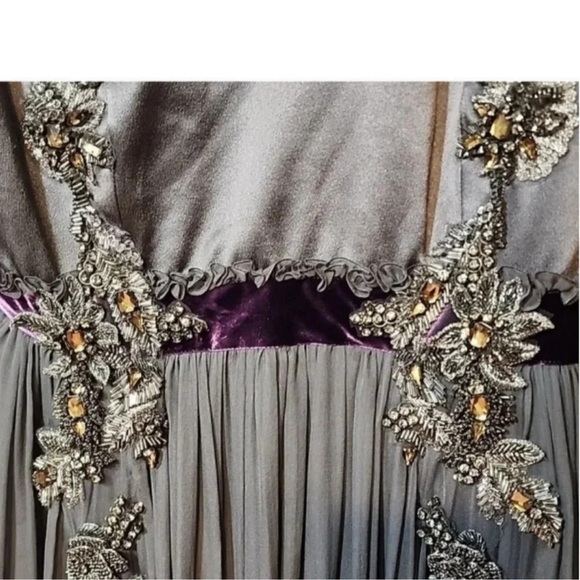 Elegant Gray Embellished Evening Gown Moxi , limited Alberta Foretti Event 8 - Picture 9 of 14